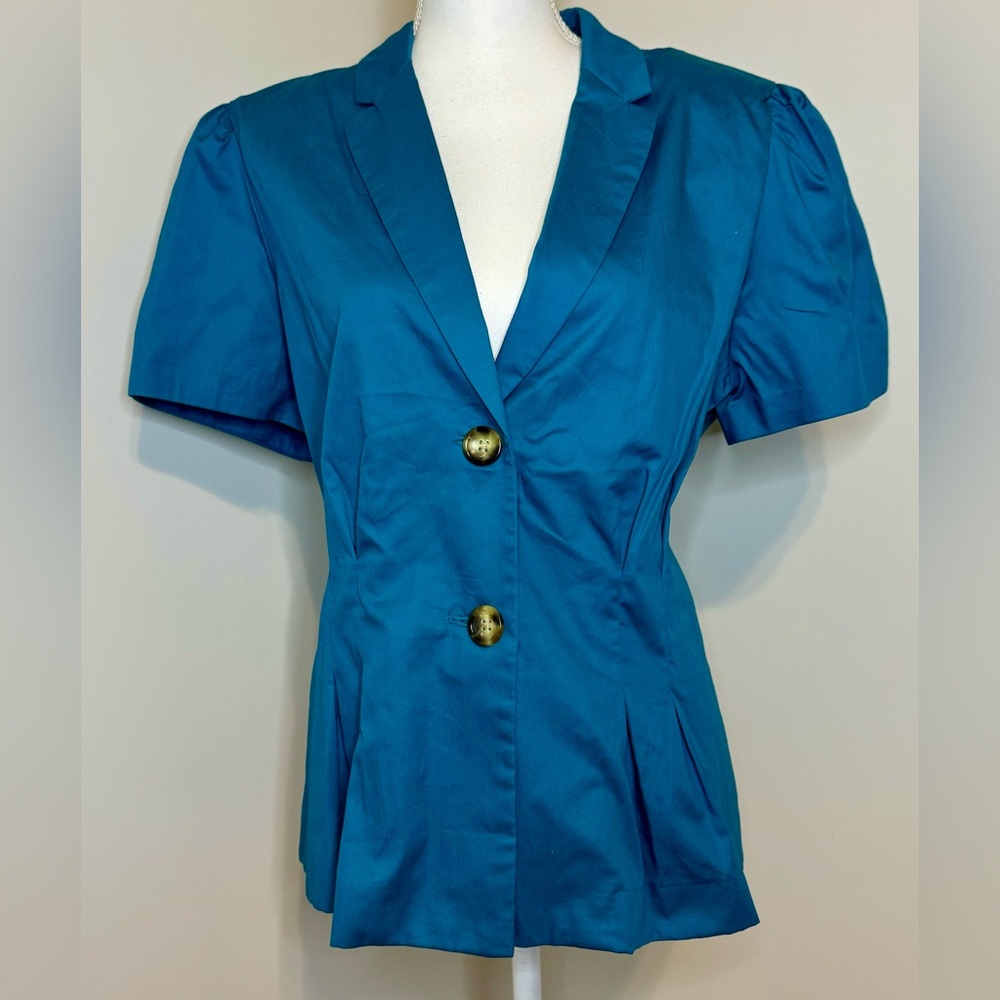 Worthington Teal Short Sleeve Blazer